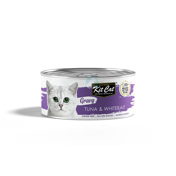 کنسرو گربه نچرال داخل سس تن و ماهی طعمه Kitcat
